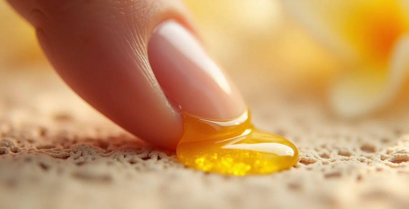 Application d'huile pour cuticules avec focus sur la matrice de l'ongle