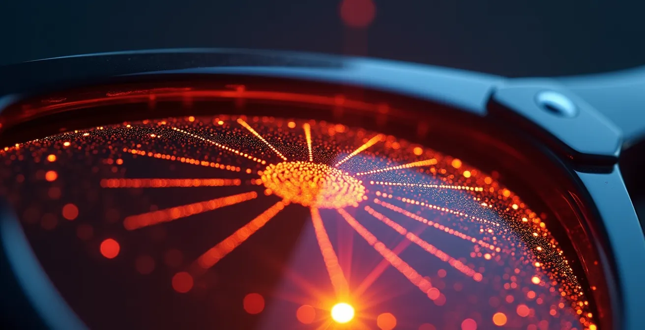 Démonstration du test UV avec une télécommande et des lunettes de soleil